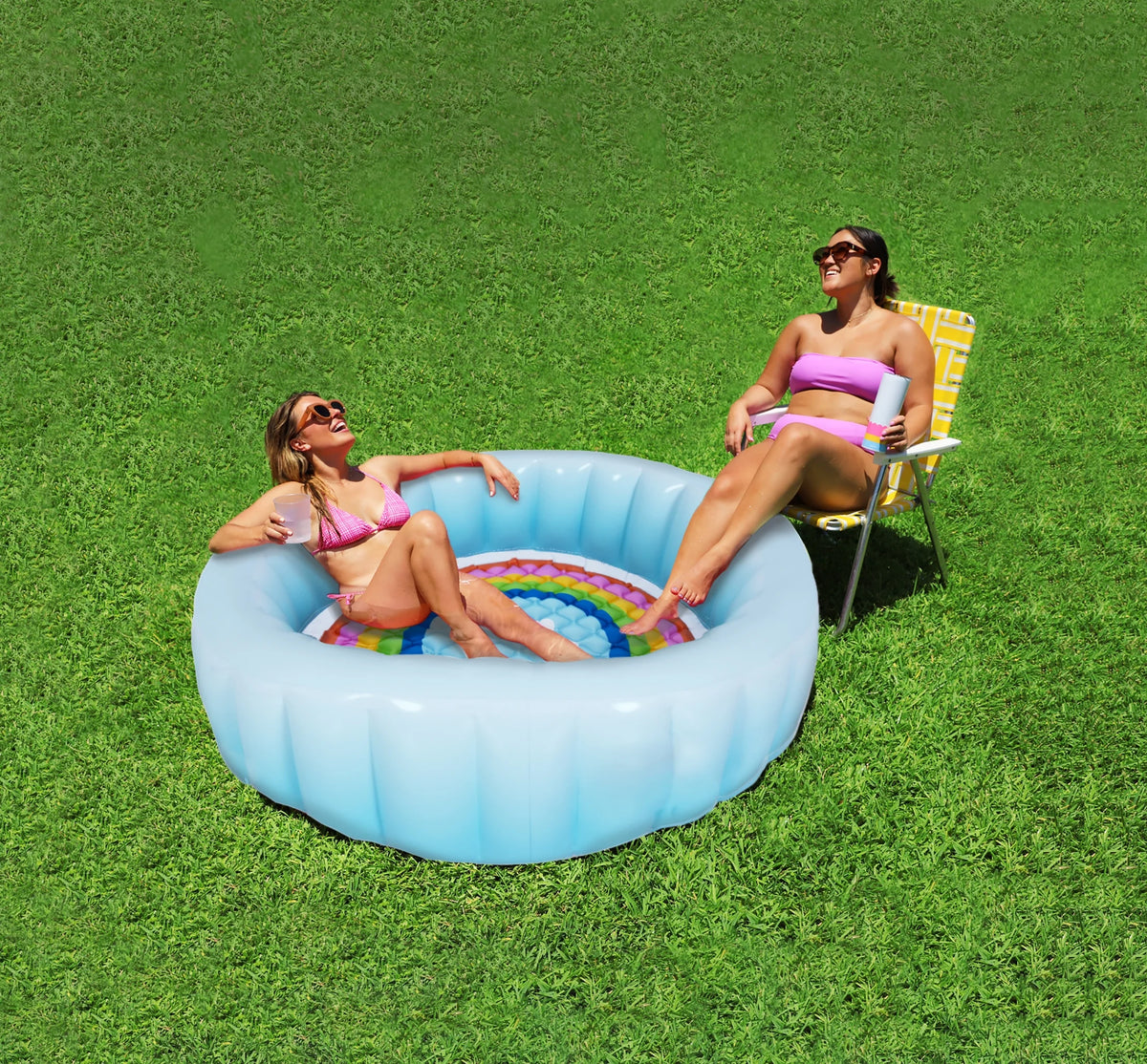 Blue Ombre Round Inflatable Swimming Pool A591