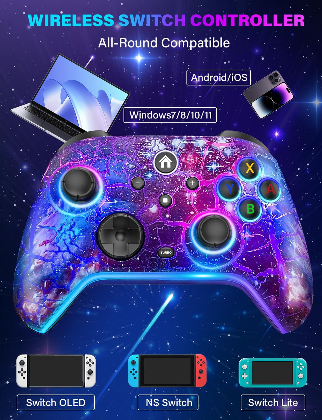Wireless Switch Pro Controller with 1200mAh Rechargeable Battery S37527