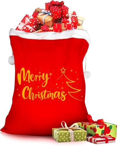 Jumbo Velvet Santa Gift Bags with Drawstring N446770