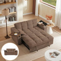 White Corduroy Sleeper Chair Bed with USB Port M577173