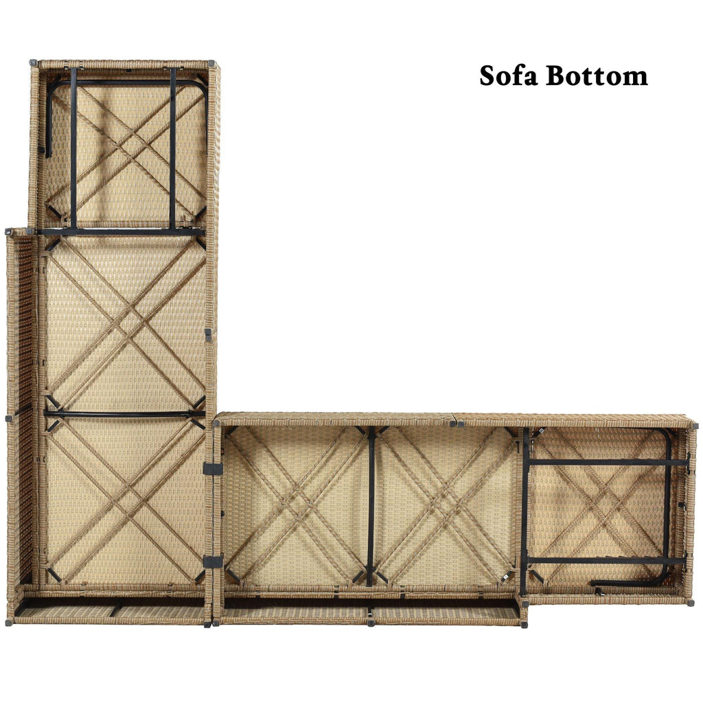6 Seat PE Rattan Sectional Sofa Set with Adjustable Chaise M501