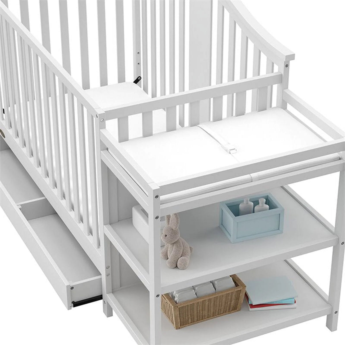 4-in-1 Convertible Crib and Changer with Drawer W110404