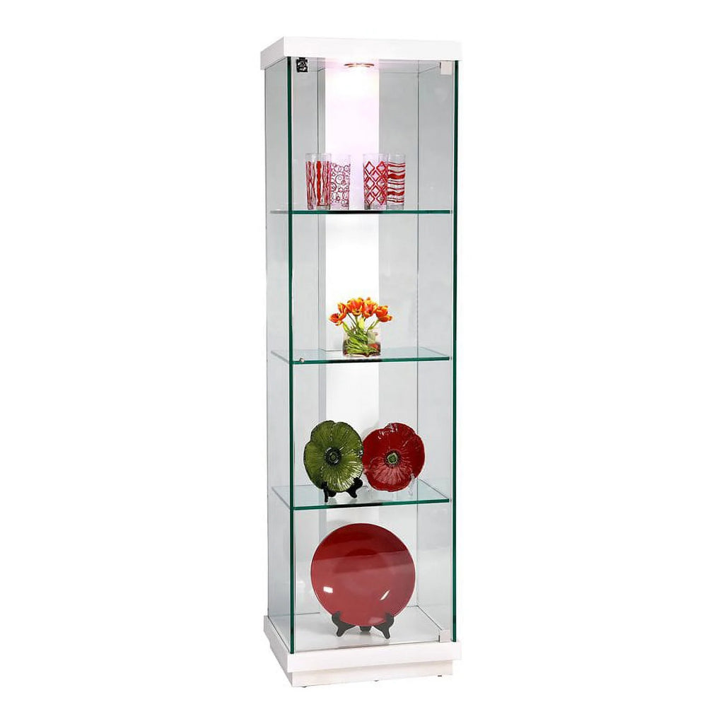 White Steel and Tempered Glass Curio Cabinet N298497
