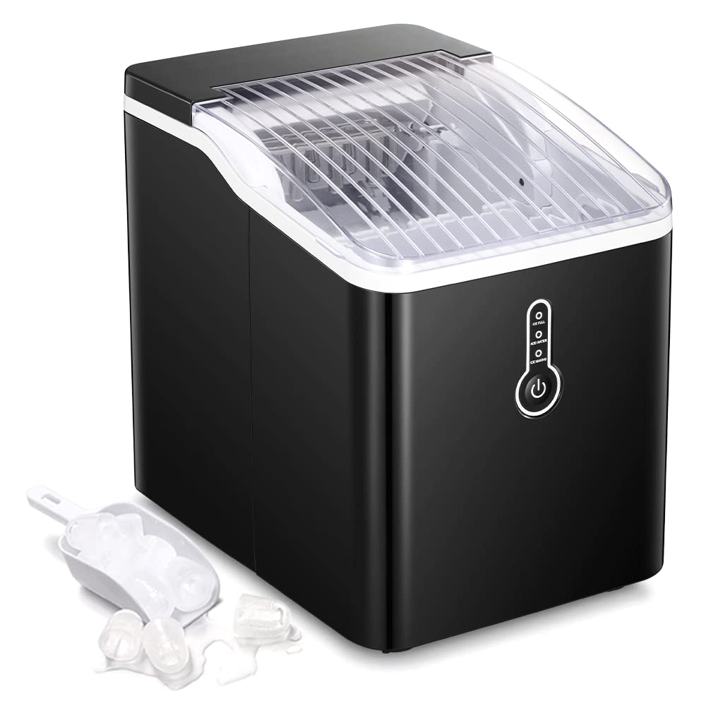 Black 26Lbs/24Hrs Portable Bullet Ice Maker with Ice Scoop/Basket L589895