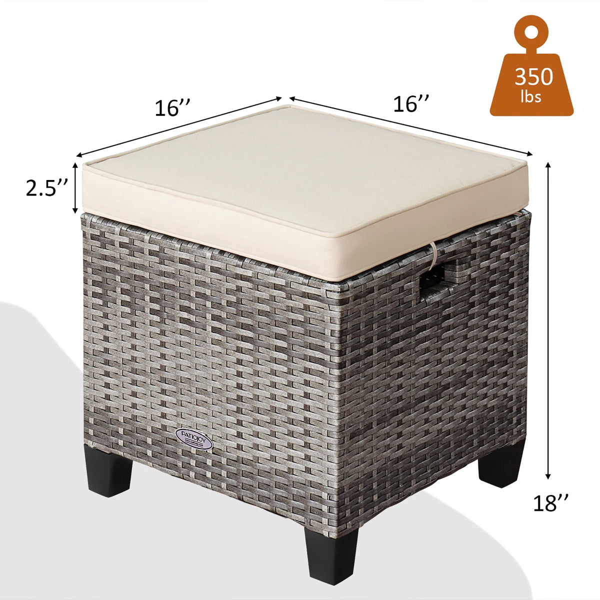 Turquoise Rattan Cushioned Ottoman O2798