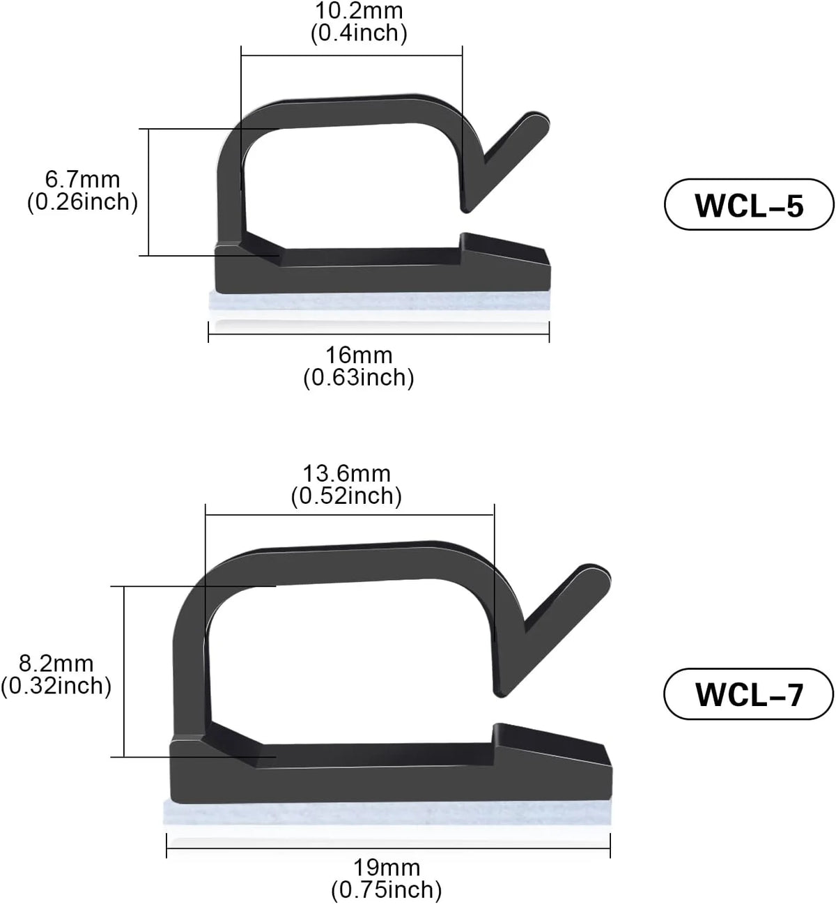 120 PCS Black Adhesive Cable Wire Clips D945
