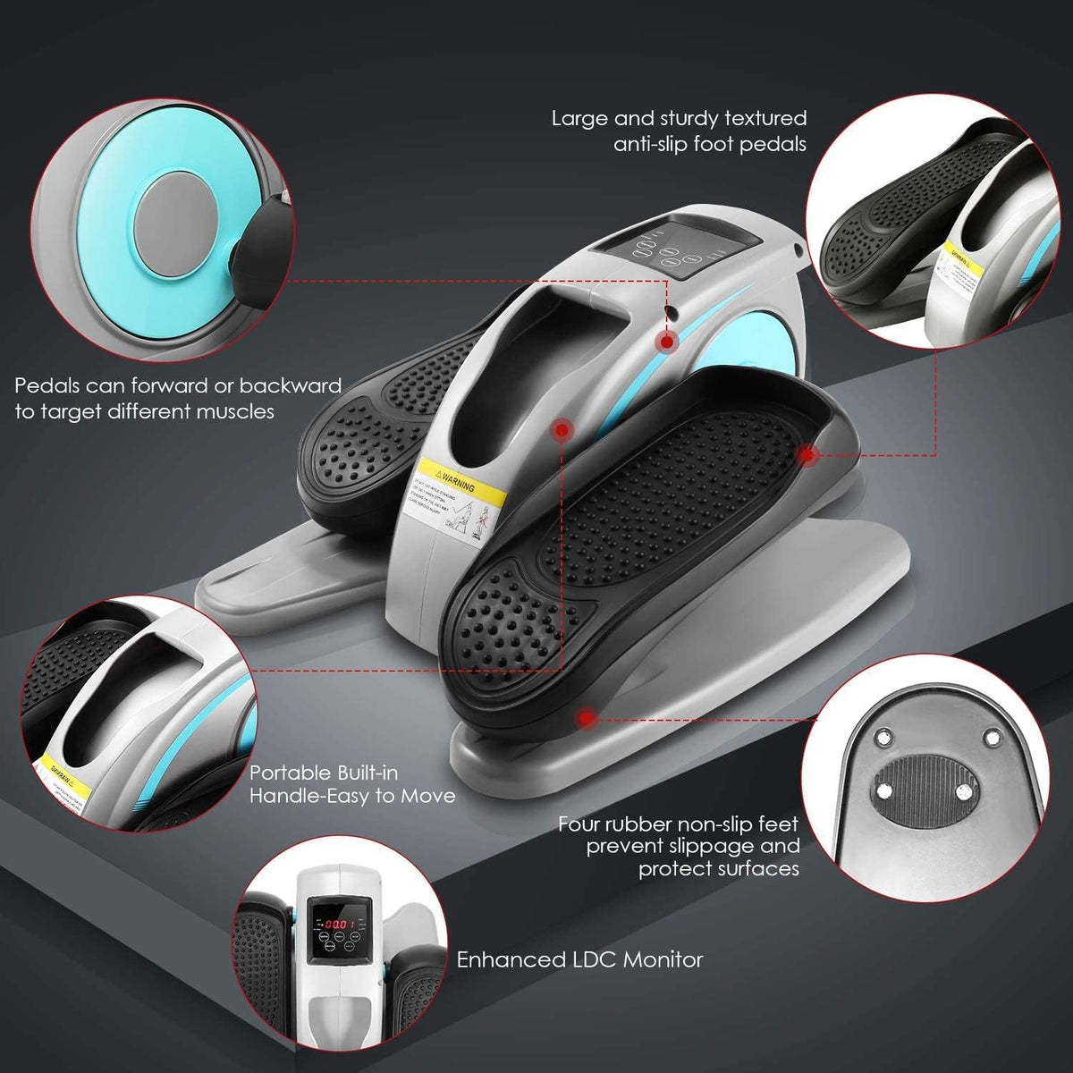 Under Desk Elliptical Machine with Remote Control G879