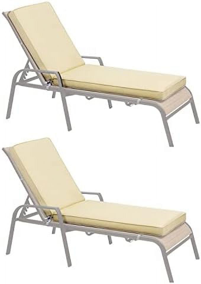 Beige Olefin Fabric Patio Chaise Lounger Cushion 72 x 21 x 3 Inch L9700