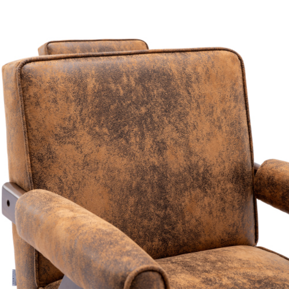 Mid-Century Modern Accent Chair with Solid Wood Armrest and Feet U780