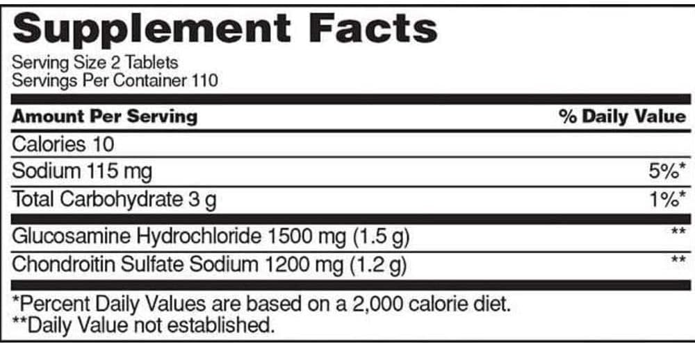 Extra Strength Glucosamine 1500mg Chondroitin 1200mg Sulfate 220 Tablets Pack of 2 S94016