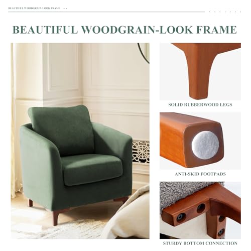 Velvet Accent Chair with Storage Ottoman Set of 2, Camel M461