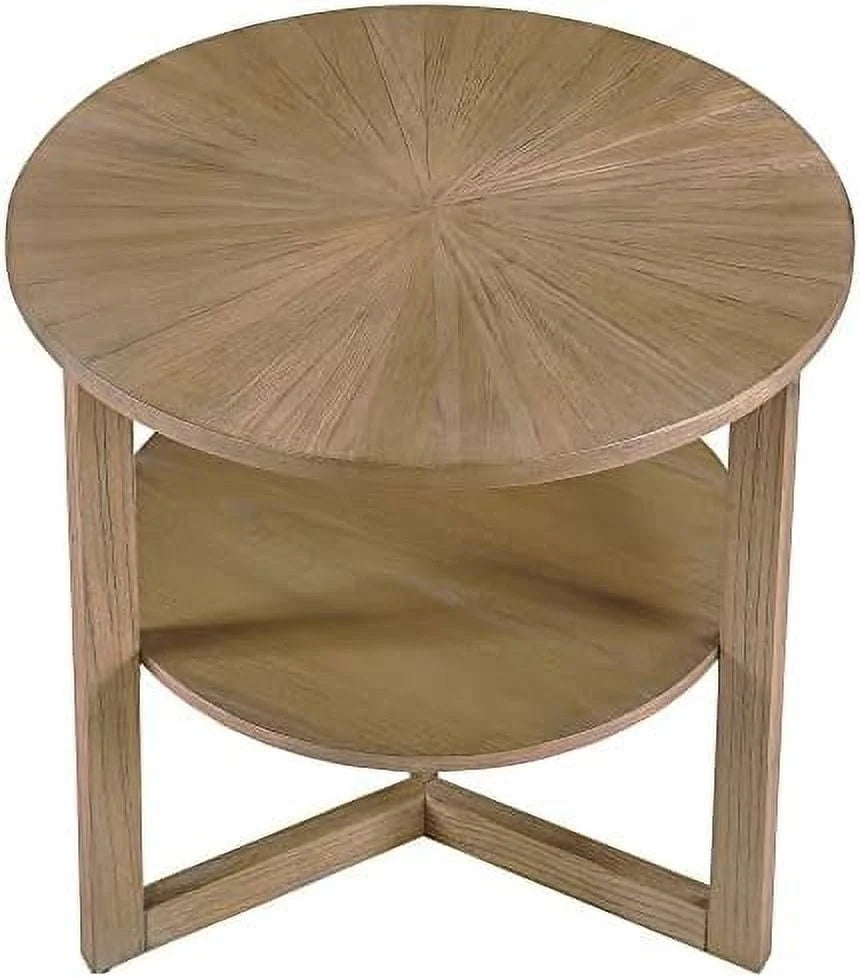 Round 2-Tier Solid Wood Coffee Table O828531