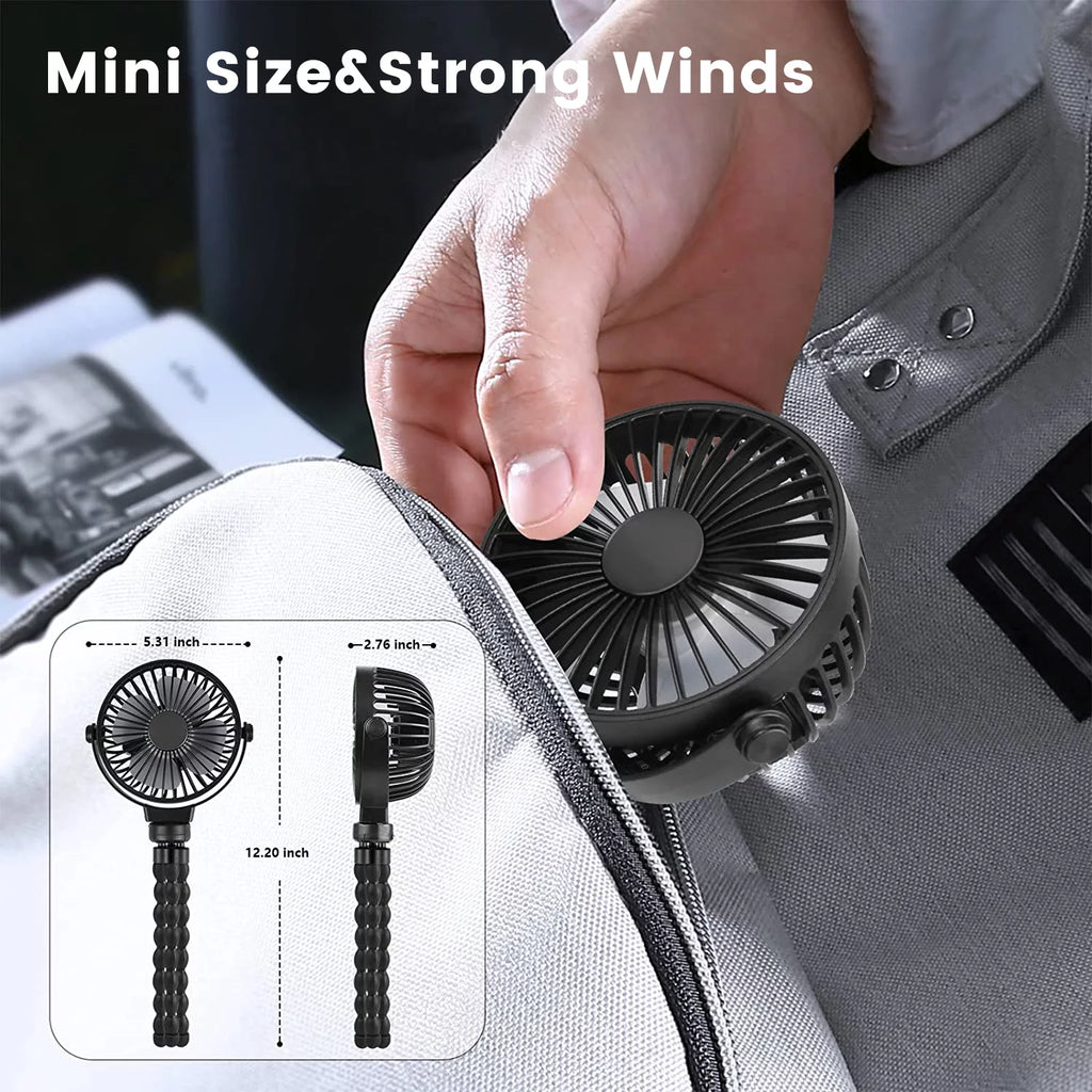 Portable Battery Operated Clip on Fan with Flexible Tripod White U106506