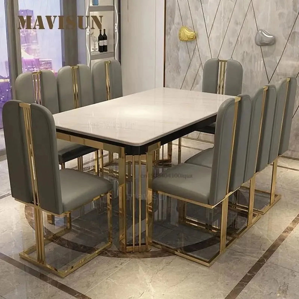 Marble Rectangular Dining Table with Chairs M41153