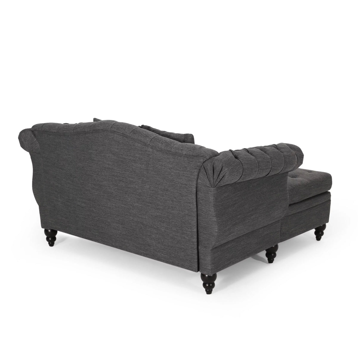 Dark Brown and Charcoal Tufted Chaise Lounge Y833140