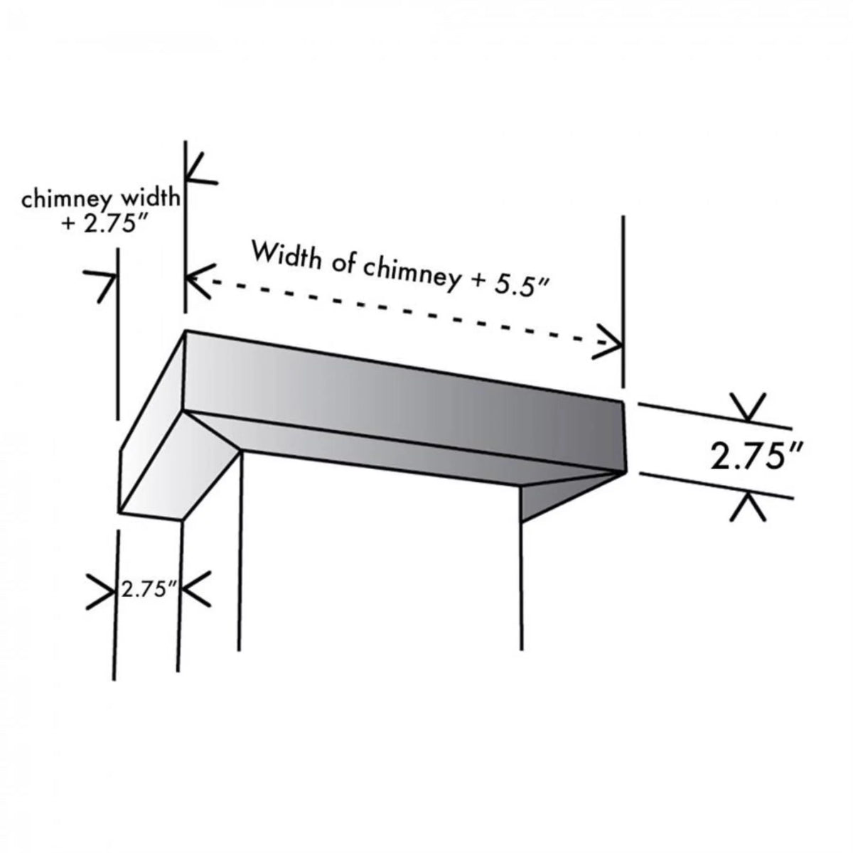 Vented Crown Molding Profile 6 for Wall Mount Range Hood in Stainless Steel D651635