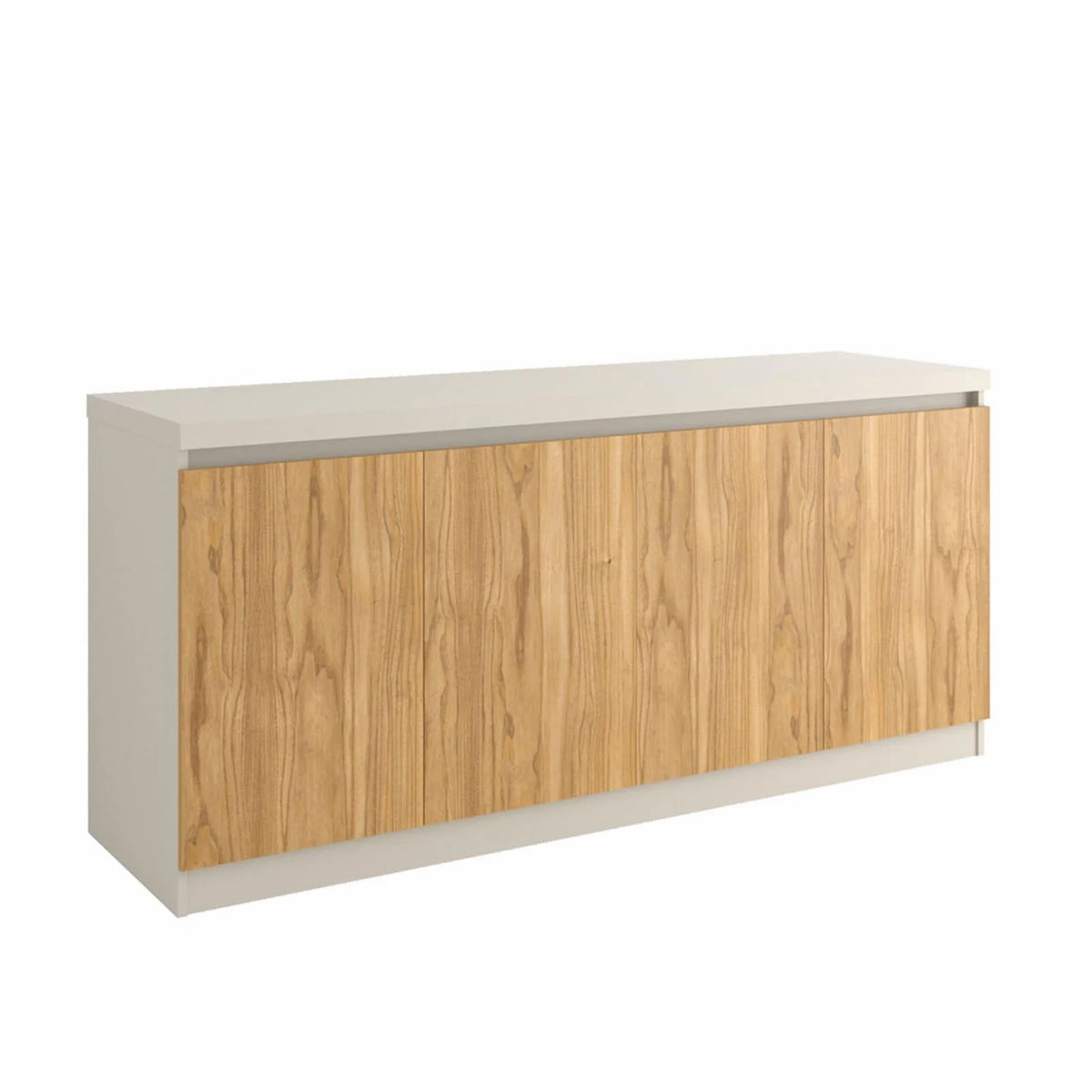 Off White Cinnamon 63" Wood Sideboard with 6 Shelves M132