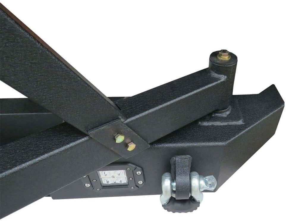 Front and Rear Bumper with Textured Black LED Lights Winch Plate Tire Carrier E779