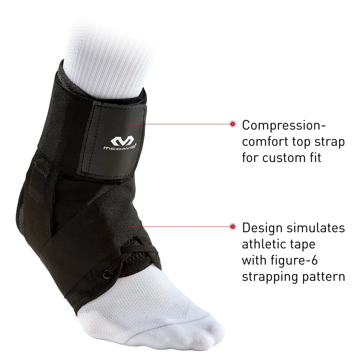 Black Small Ankle Brace with Strap Support V98870