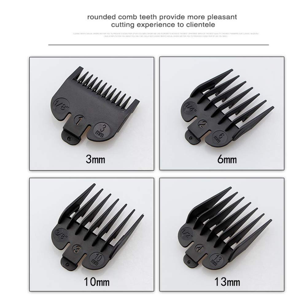 8 Pcs Black Hair Clipper Combs Guides Set U711487