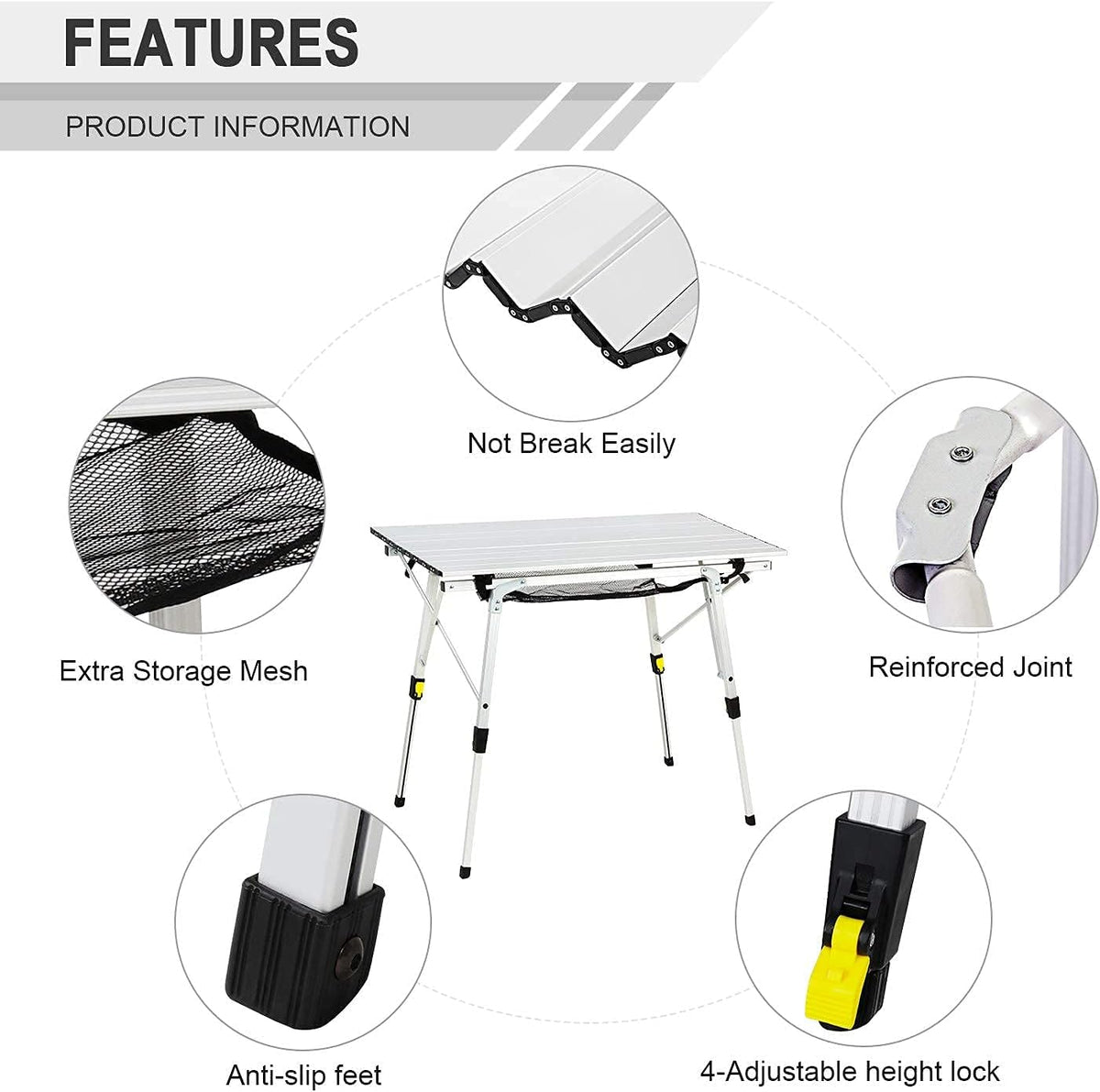 Portable Folding Camping Table Ultra Lightweight Aluminum C2643