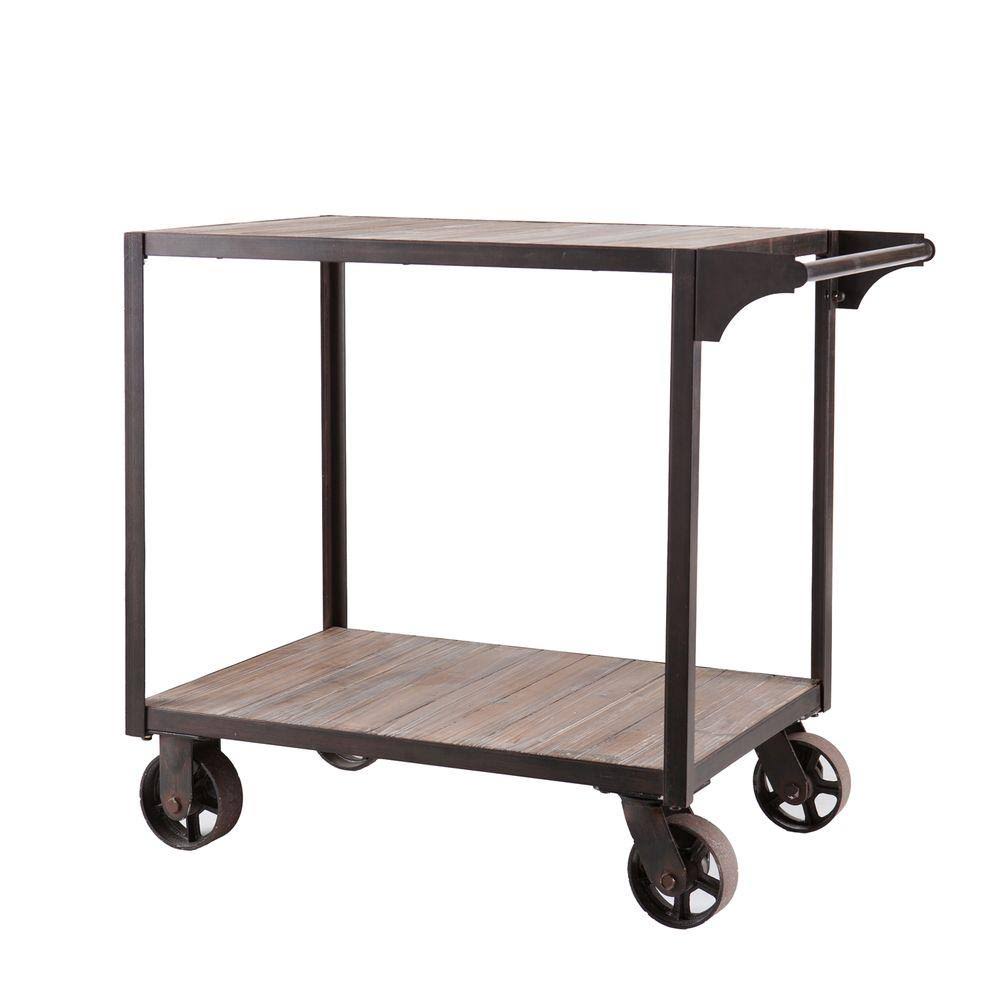 Aged Black Bar Cart U877
