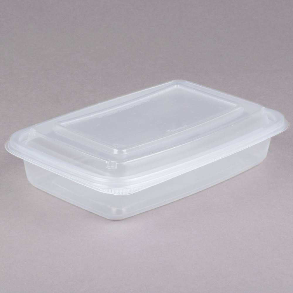 24 oz Clear Rectangular Microwaveable Container W4349