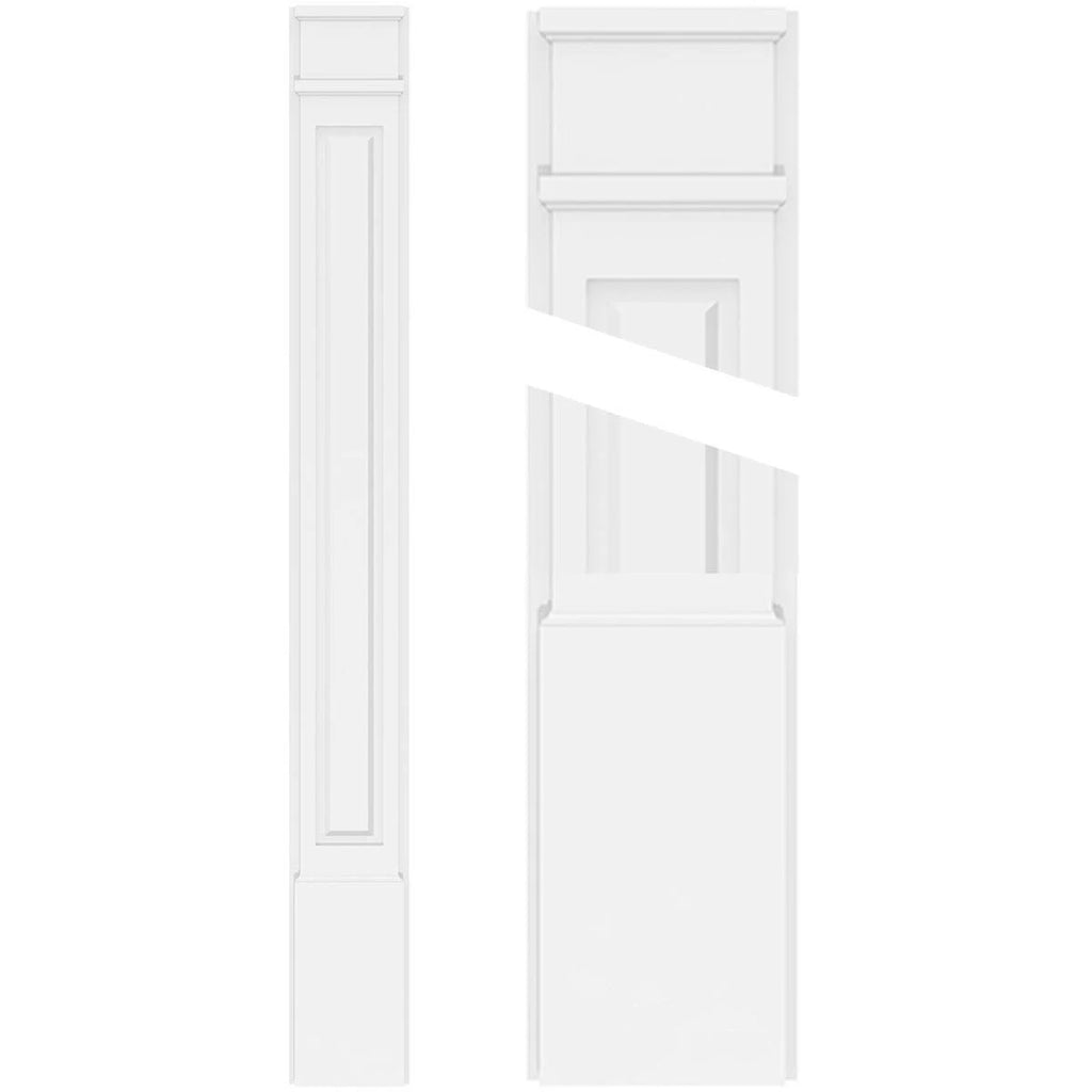 Raised Panel PVC Pilaster with Decorative Capital and Base (Pair) R104