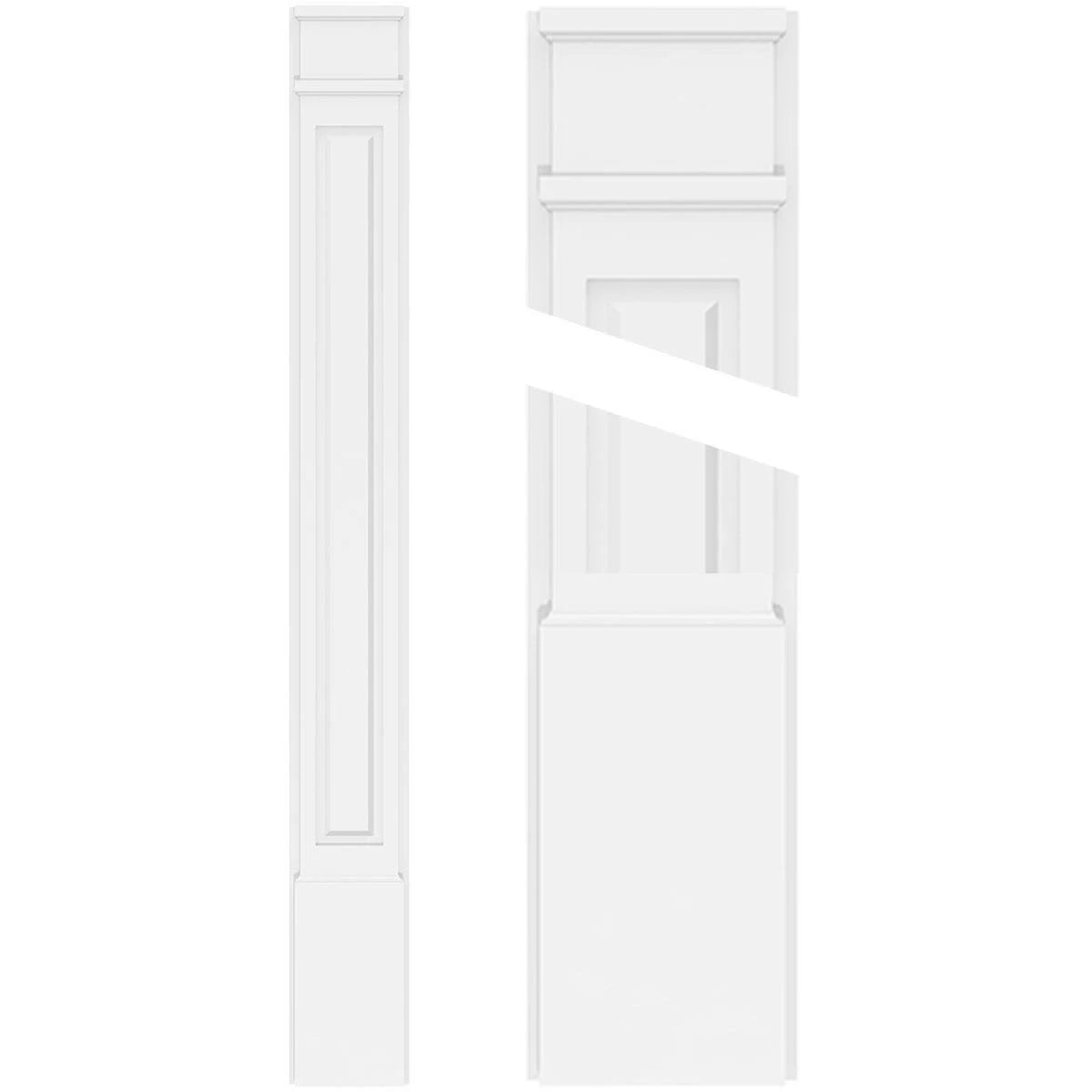 Raised Panel PVC Pilaster with Decorative Capital and Base (Pair) R104