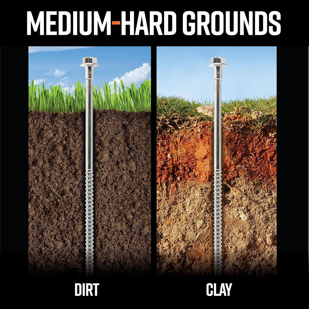 11 Inch Heavy Duty Screw-In Ground Anchors, 12 Pack U7637