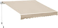 Retractable Patio Awning Canopy with Manual Crank Handle E93950