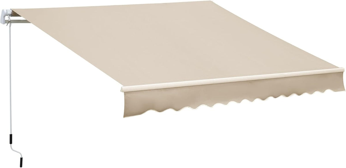 Retractable Patio Awning Canopy with Manual Crank Handle E93950