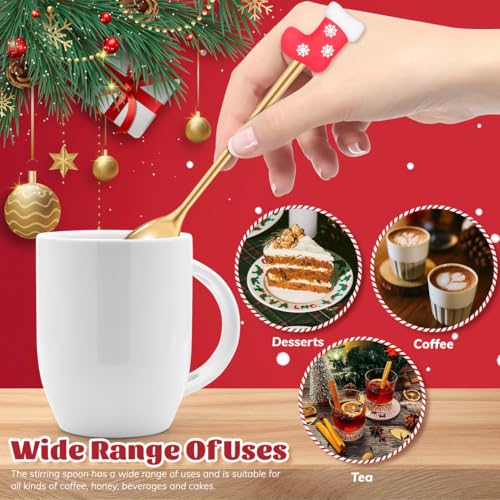 6 Pcs Golden Stainless Steel Coffee Spoons Set W858