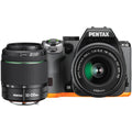 Black/Orange DSLR Camera with 18-50mm & 50-200mm Lenses S421