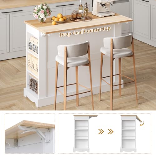 White Kitchen Island with Storage N56494