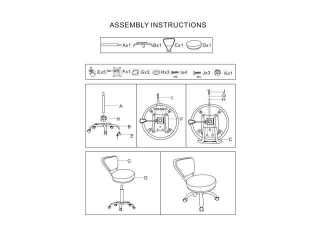 Set of 2 Grey Pedicure Stool H952