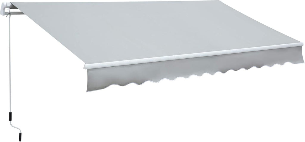Retractable Patio Awning Canopy with Manual Crank Handle E93950