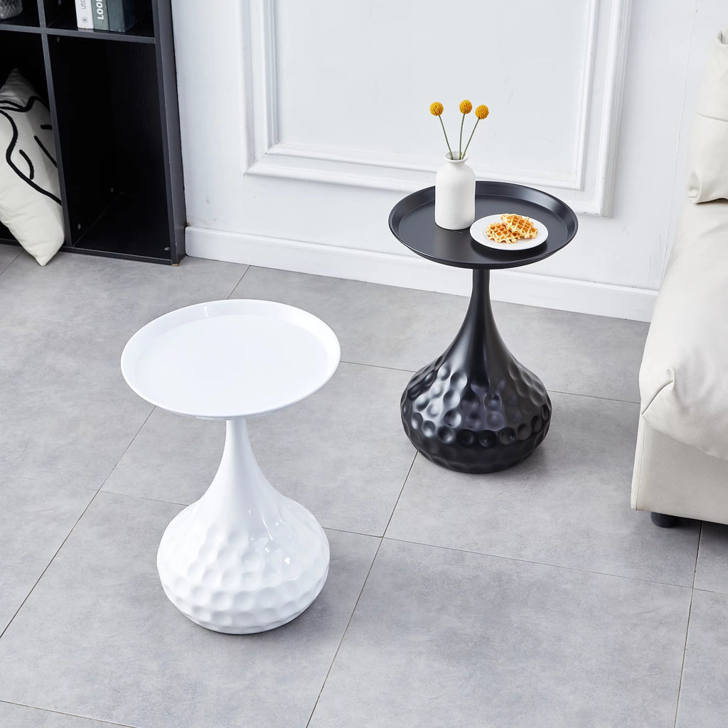 Black Metal Round Side Table O706814