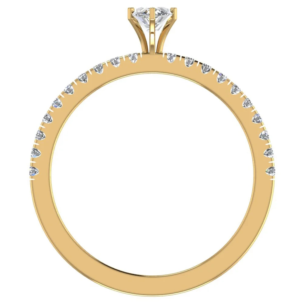 Marquise Solitaire Diamond Ring 18K Gold 0.65 CT TW Z500041