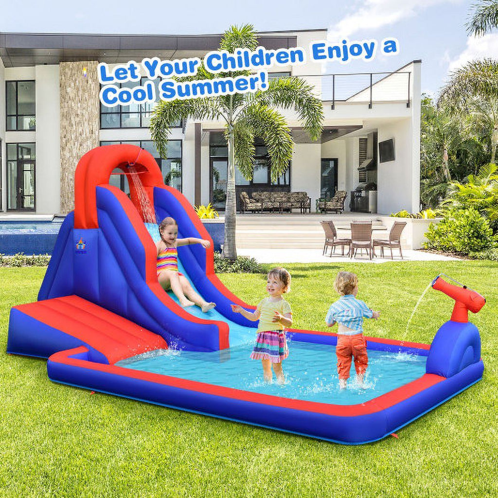 5-in-1 Inflatable Water Slide with Climbing Wall Y972465
