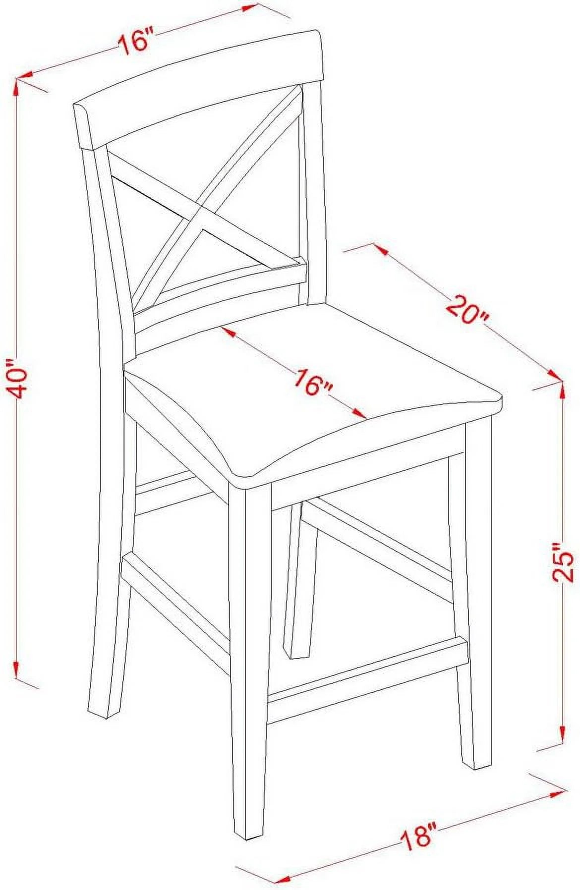 3 Piece Counter Height Set with Square Kitchen Table and 2 Linen Fabric Dining Chairs J6292