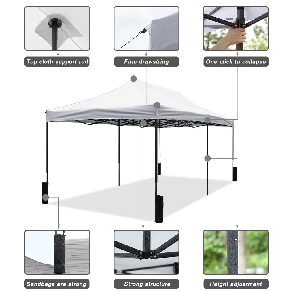 10x20 Pop Up Canopy Tent with Backpack Bag G5644