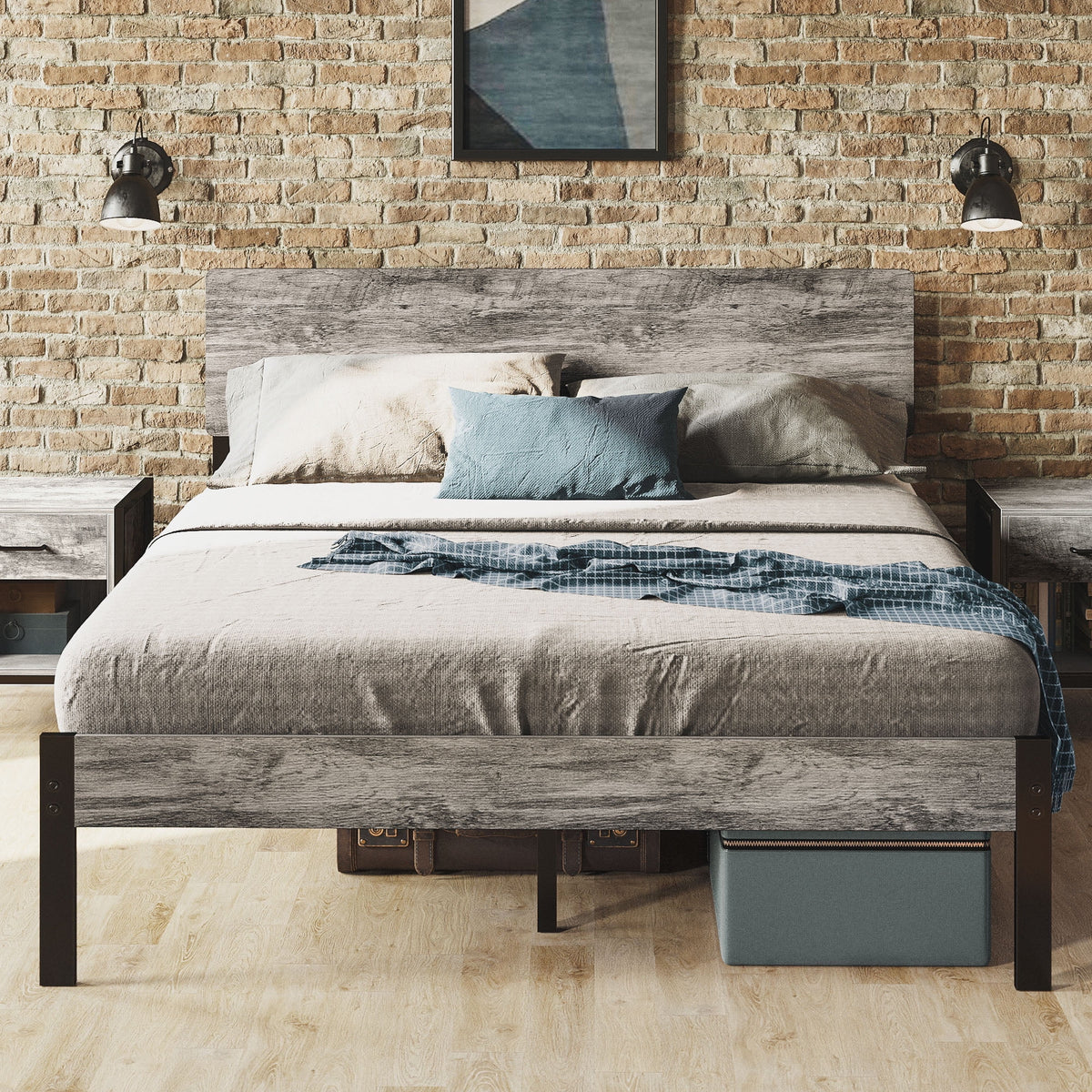 Queen Platform Bed Frame with Headboard O5270