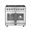 36″ Freestanding French Door Dual Fuel Range with 6 Burners A8743