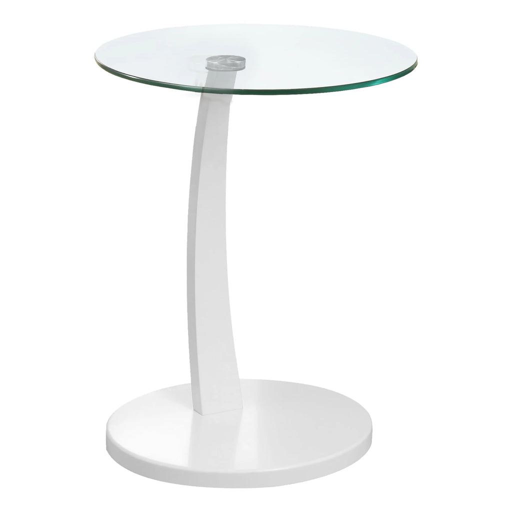 White C-shaped Accent Table D16034
