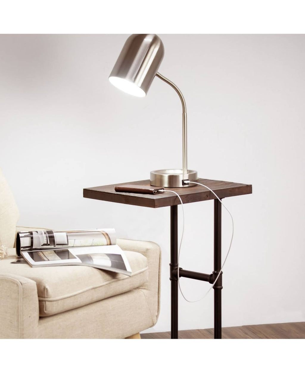 Brown Wood End Side Table L863169