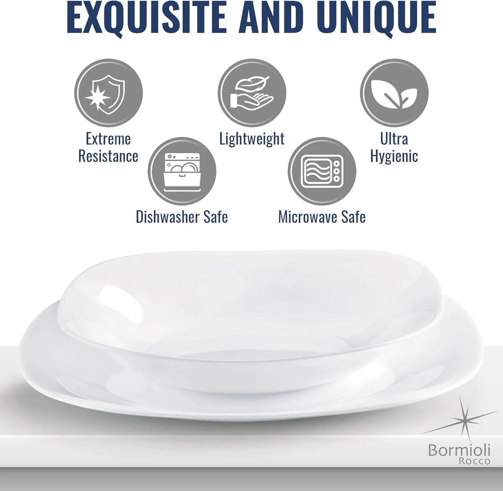 Set of 6 Tempered Opal Glass Dinner Plates Q8442