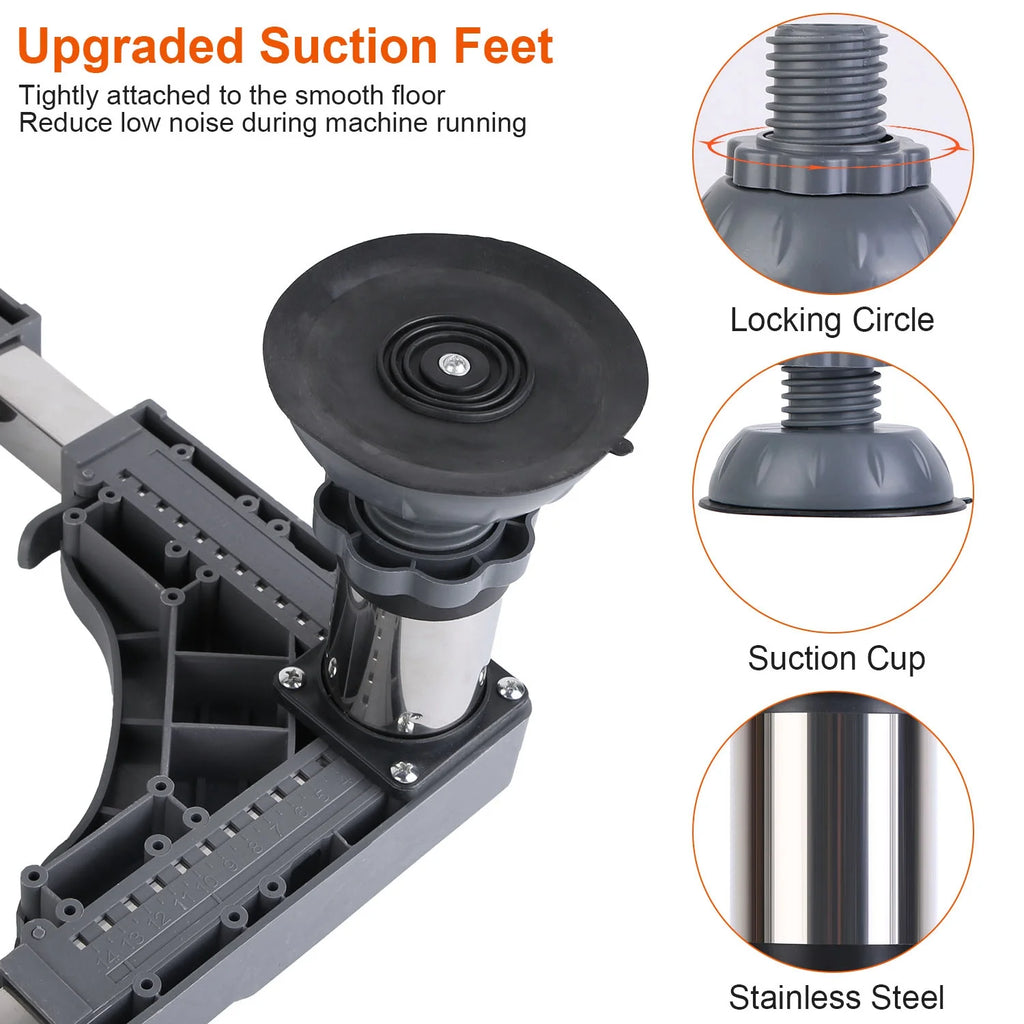 Adjustable Refrigerator Stand with 4 Suction Feet Black Z906