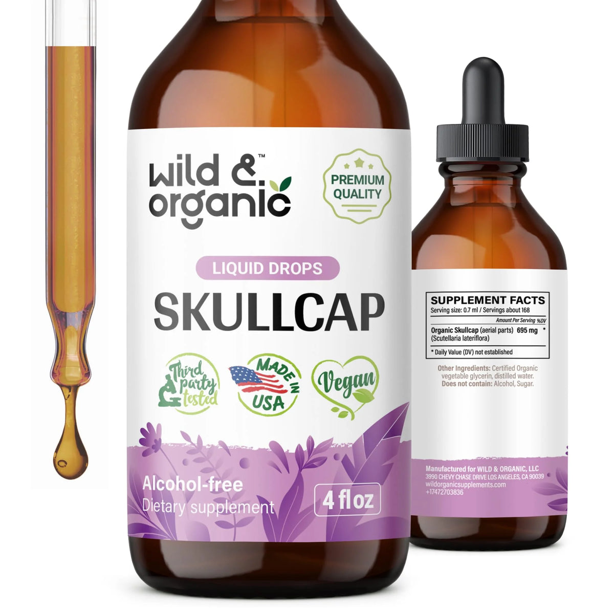Organic Skullcap Herb Tincture 4 fl oz W83637