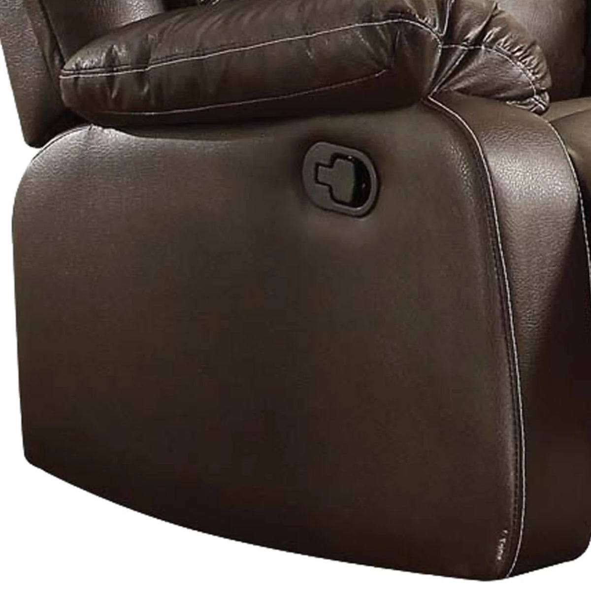 Brown Leather Upholstered Metal Reclining Chair W92015